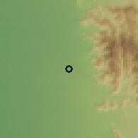 Shaded relief of the 59 km around al-Mighlāf, drawn from the GMTED2010 grid