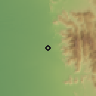 Shaded relief of the 59 km around al-Minwāb, drawn from the GMTED2010 grid