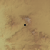 Shaded relief of the 60 km around al-Misrāẖ, drawn from the GMTED2010 grid