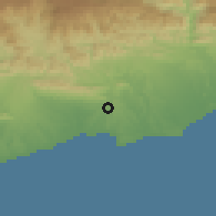 Shaded relief of the 59 km around ad-Dīs aš-Šarqiyah, drawn from the GMTED2010 grid