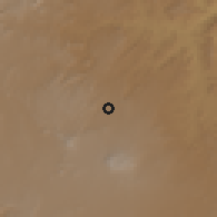 Shaded relief of the 59 km around al-Mughādiyah, drawn from the GMTED2010 grid