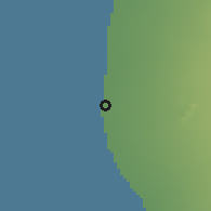 Shaded relief of the 60 km around al-Muẖā', drawn from the GMTED2010 grid