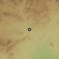 Shaded relief of the 60 km around al-Musaymīr, drawn from the GMTED2010 grid