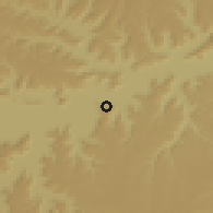 Shaded relief of the 59 km around al-Qaţn, drawn from the GMTED2010 grid