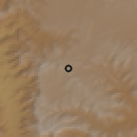 Shaded relief of the 59 km around al-Wādī, drawn from the GMTED2010 grid