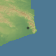 Shaded relief of the 59 km around al-Wādī, drawn from the GMTED2010 grid