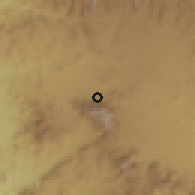 Shaded relief of the 60 km around al-Wusţā, drawn from the GMTED2010 grid