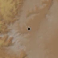 Shaded relief of the 59 km around 'Amrān, drawn from the GMTED2010 grid