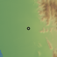 Shaded relief of the 59 km around An Nājiyah, drawn from the GMTED2010 grid