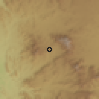 Shaded relief of the 60 km around An Nawāzil, drawn from the GMTED2010 grid