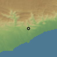 Shaded relief of the 59 km around ar-Raydah aš-Šarqiyah, drawn from the GMTED2010 grid