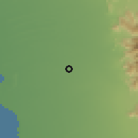 Shaded relief of the 59 km around ar-Ribāţ, drawn from the GMTED2010 grid