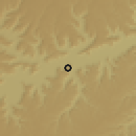 Shaded relief of the 59 km around 'Aršān, drawn from the GMTED2010 grid