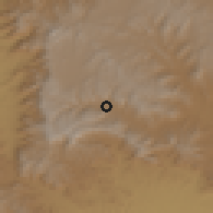 Shaded relief of the 59 km around as-Saddah, drawn from the GMTED2010 grid