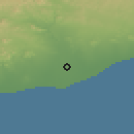 Shaded relief of the 60 km around Ah̨war, drawn from the GMTED2010 grid