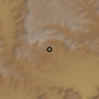 Shaded relief of the 59 km around as-Sanāh̨ī, drawn from the GMTED2010 grid