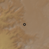Shaded relief of the 59 km around as-Sanām, drawn from the GMTED2010 grid
