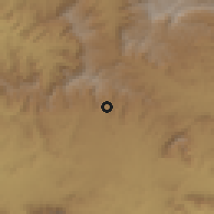 Shaded relief of the 59 km around as-Sayyānī, drawn from the GMTED2010 grid