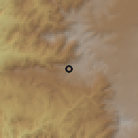 Shaded relief of the 59 km around aţ-Ţawīlah, drawn from the GMTED2010 grid