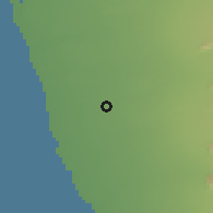 Shaded relief of the 59 km around At Tuh̨aytā, drawn from the GMTED2010 grid