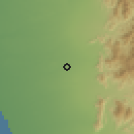 Shaded relief of the 59 km around At Turaybah, drawn from the GMTED2010 grid