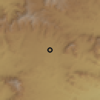Shaded relief of the 59 km around az̨-Z̨ahrah, drawn from the GMTED2010 grid