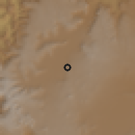 Shaded relief of the 59 km around Bayt 'Āmir, drawn from the GMTED2010 grid