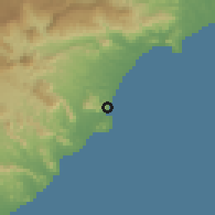 Shaded relief of the 59 km around Burūm, drawn from the GMTED2010 grid