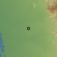 Shaded relief of the 59 km around Buyūt al-Būţah, drawn from the GMTED2010 grid