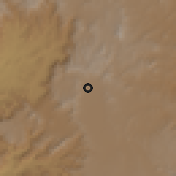 Shaded relief of the 59 km around D̨āf, drawn from the GMTED2010 grid