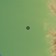 Shaded relief of the 59 km around Dayr 'Abd Allāh, drawn from the GMTED2010 grid