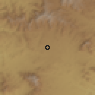 Shaded relief of the 59 km around al-'Amāqī, drawn from the GMTED2010 grid