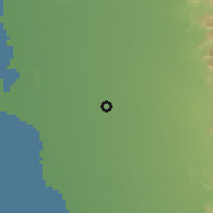 Shaded relief of the 59 km around Dayr as-Salām, drawn from the GMTED2010 grid