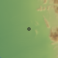 Shaded relief of the 59 km around Dayr aşŞūfah, drawn from the GMTED2010 grid
