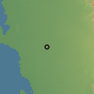Shaded relief of the 59 km around Dayr Šuwayl, drawn from the GMTED2010 grid