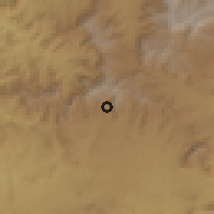 Shaded relief of the 59 km around Đī as-Sufāl, drawn from the GMTED2010 grid