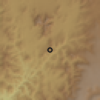 Shaded relief of the 59 km around H̨abūr, drawn from the GMTED2010 grid