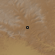 Shaded relief of the 59 km around H̨ammām Damt, drawn from the GMTED2010 grid