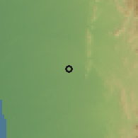 Shaded relief of the 59 km around H̨arad̨, drawn from the GMTED2010 grid
