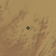 Shaded relief of the 59 km around H̨arīb, drawn from the GMTED2010 grid
