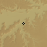 Shaded relief of the 59 km around H̨awrah, drawn from the GMTED2010 grid