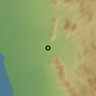 Shaded relief of the 59 km around H̨ays, drawn from the GMTED2010 grid