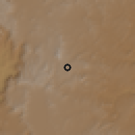 Shaded relief of the 59 km around H̨uşn az̨-Z̨ubaytīn, drawn from the GMTED2010 grid