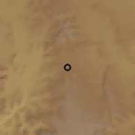 Shaded relief of the 59 km around H̨ūth, drawn from the GMTED2010 grid