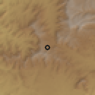 Shaded relief of the 59 km around Jiblah, drawn from the GMTED2010 grid