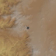 Shaded relief of the 59 km around Kawkabān, drawn from the GMTED2010 grid