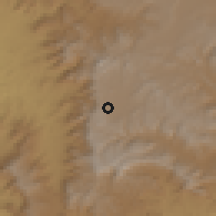 Shaded relief of the 59 km around Kitāb, drawn from the GMTED2010 grid