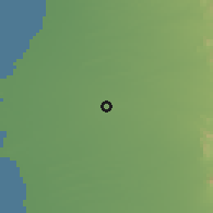 Shaded relief of the 59 km around Mawr, drawn from the GMTED2010 grid
