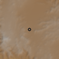Shaded relief of the 59 km around al-'Aššah, drawn from the GMTED2010 grid