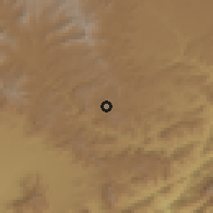 Shaded relief of the 59 km around Na'wah, drawn from the GMTED2010 grid